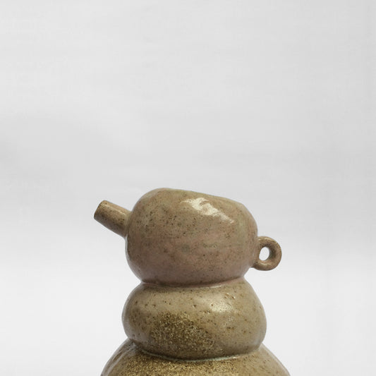 Greenish brown glazed ceramic tea pot.